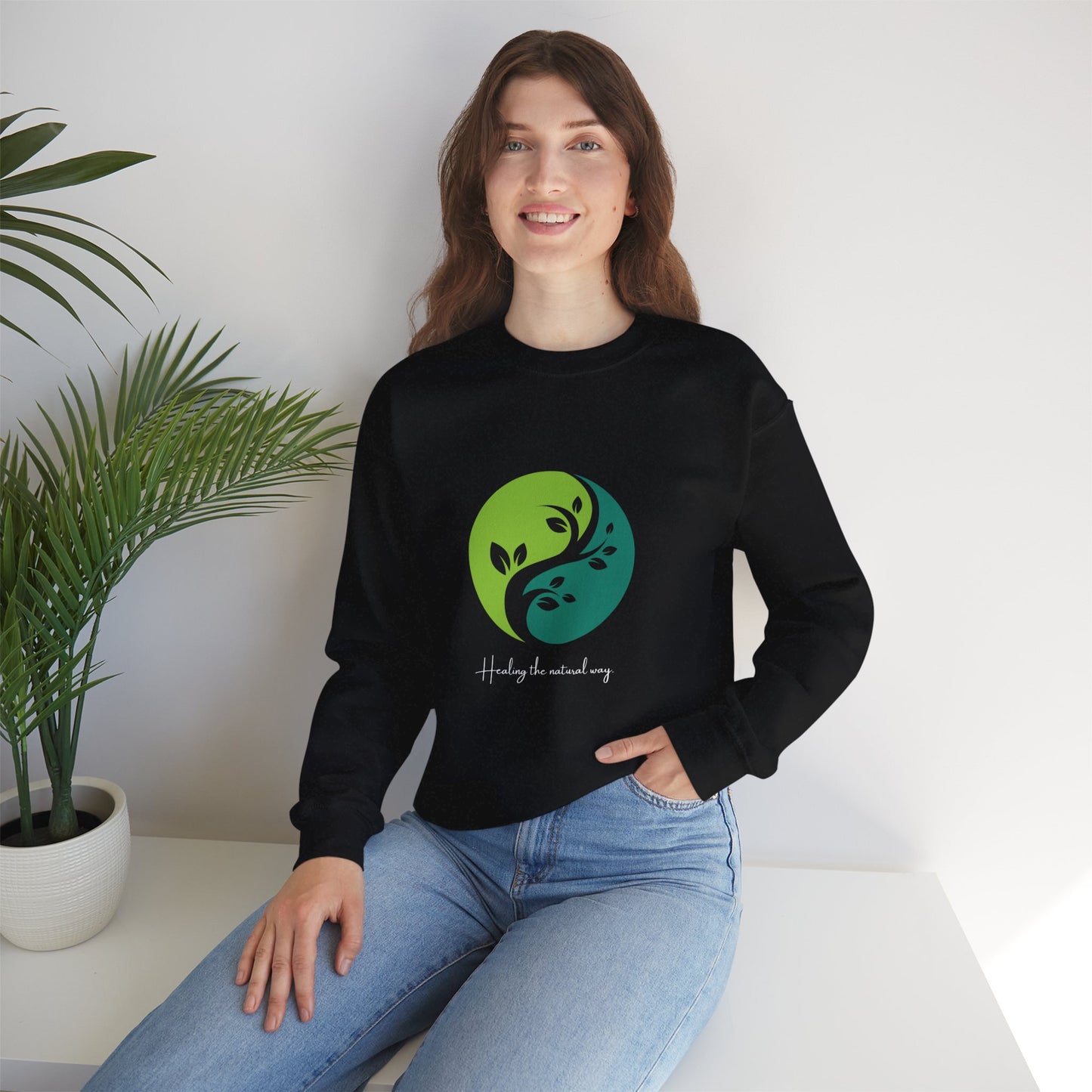 "Healing the natural way" Unisex Heavy Blend™ Crewneck Sweatshirt