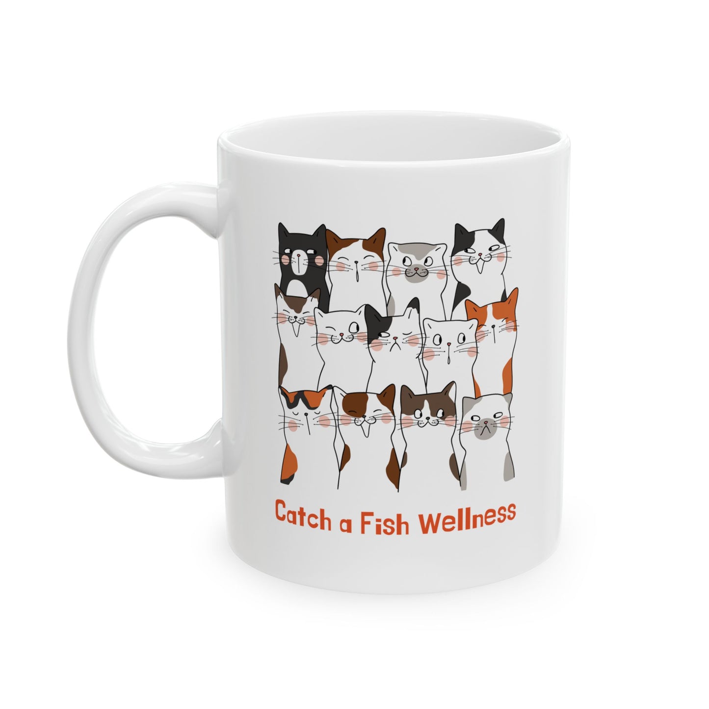 Cat Ceramic Mug, (11oz)