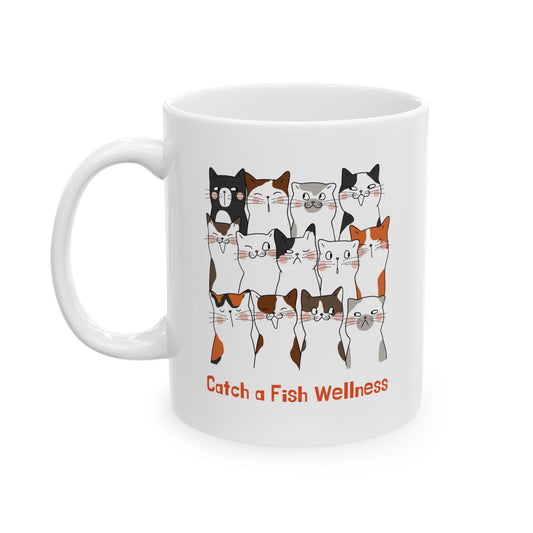 Cat Ceramic Mug, (11oz)
