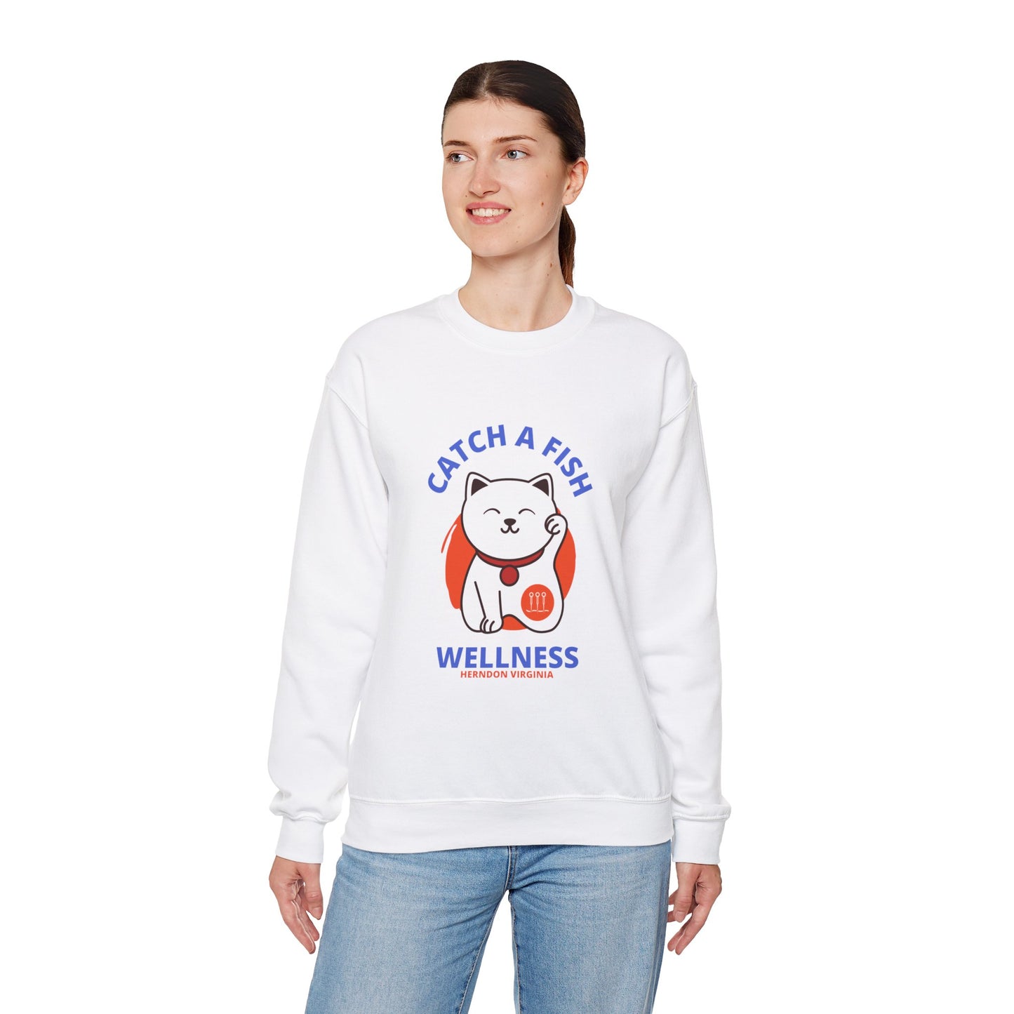 "CAF" Lucky Cat Unisex Heavy Blend™ Crewneck Sweatshirt