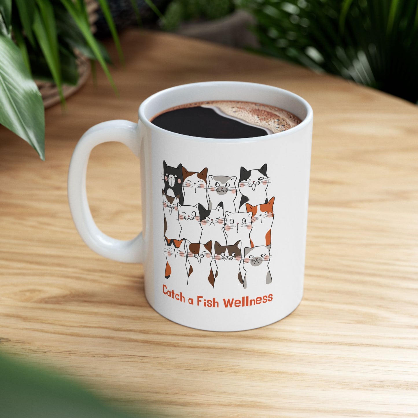 Cat Ceramic Mug, (11oz)