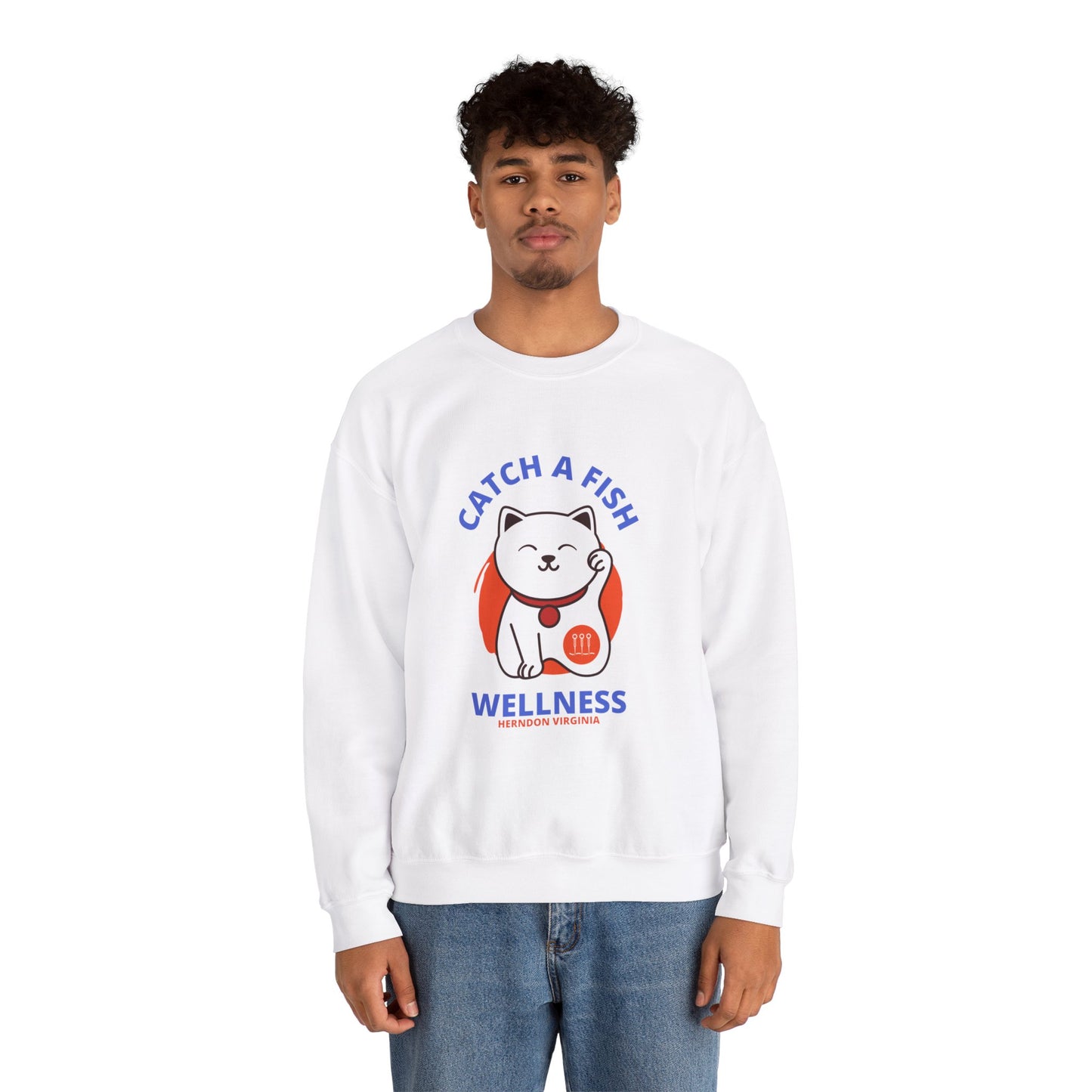 "CAF" Lucky Cat Unisex Heavy Blend™ Crewneck Sweatshirt