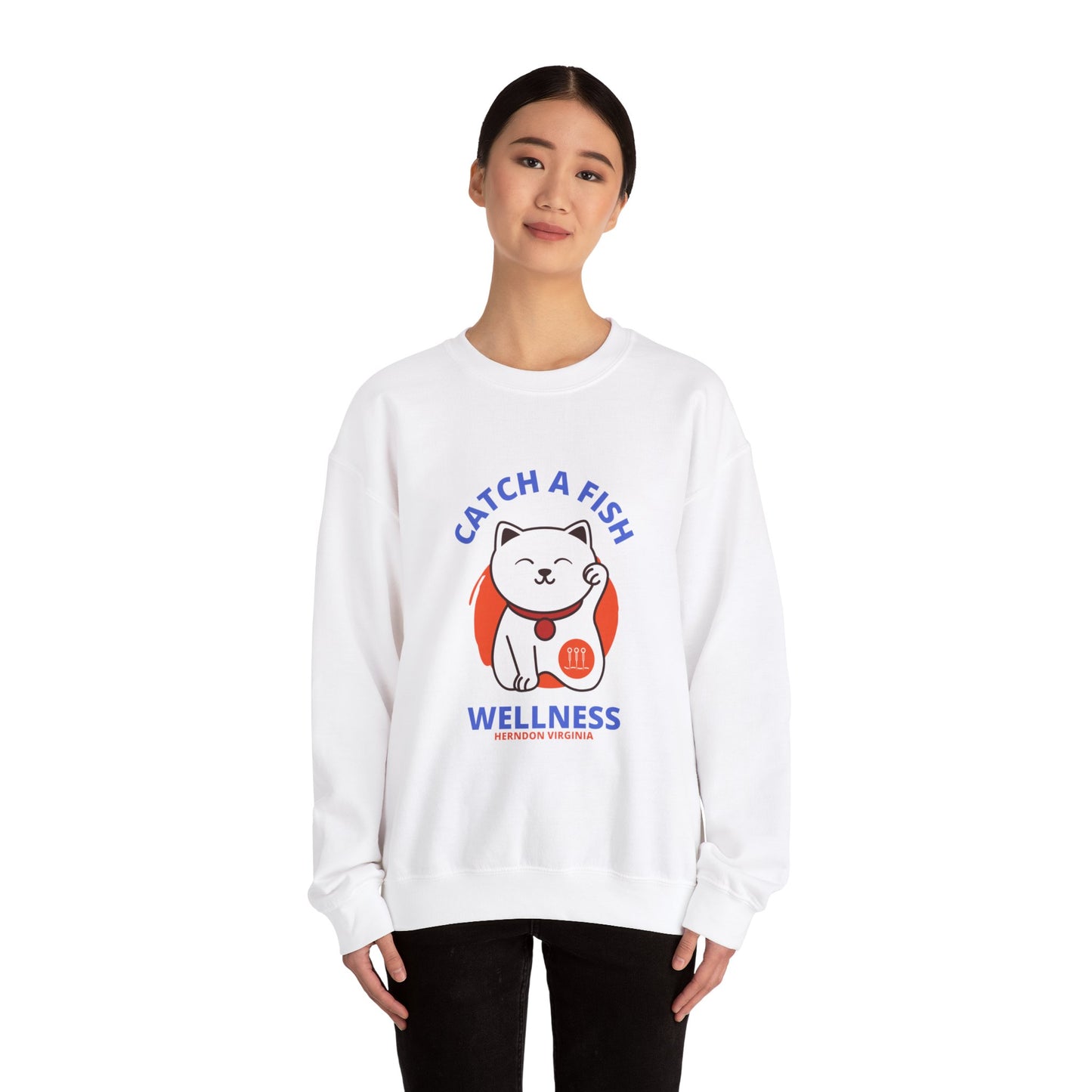 "CAF" Lucky Cat Unisex Heavy Blend™ Crewneck Sweatshirt